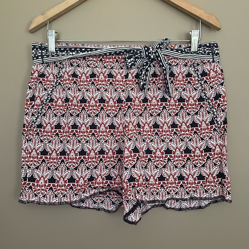 {LOFT} Floral Pull-On Shorts with Tie Waist - Womens 6